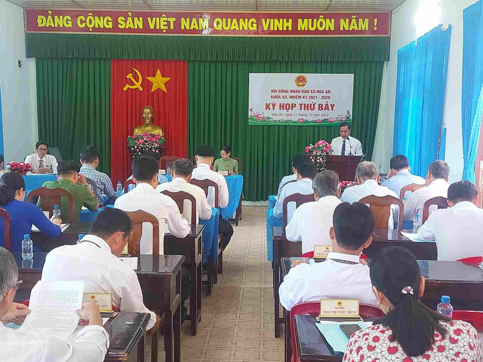 HĐND xã Hòa An tổ chức kỳ họp thứ bảy HĐND xã  khoá XII, nhiệm kỳ 2021-2026